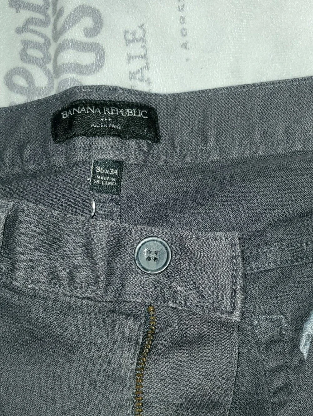 MENS NEW CONDITION BANANA REPUBLIC GREY DENIM AIDEN PANTS. SIZE 36×34